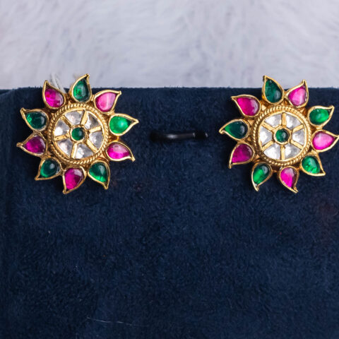 Dual-Tone Floral Kundan Tops
